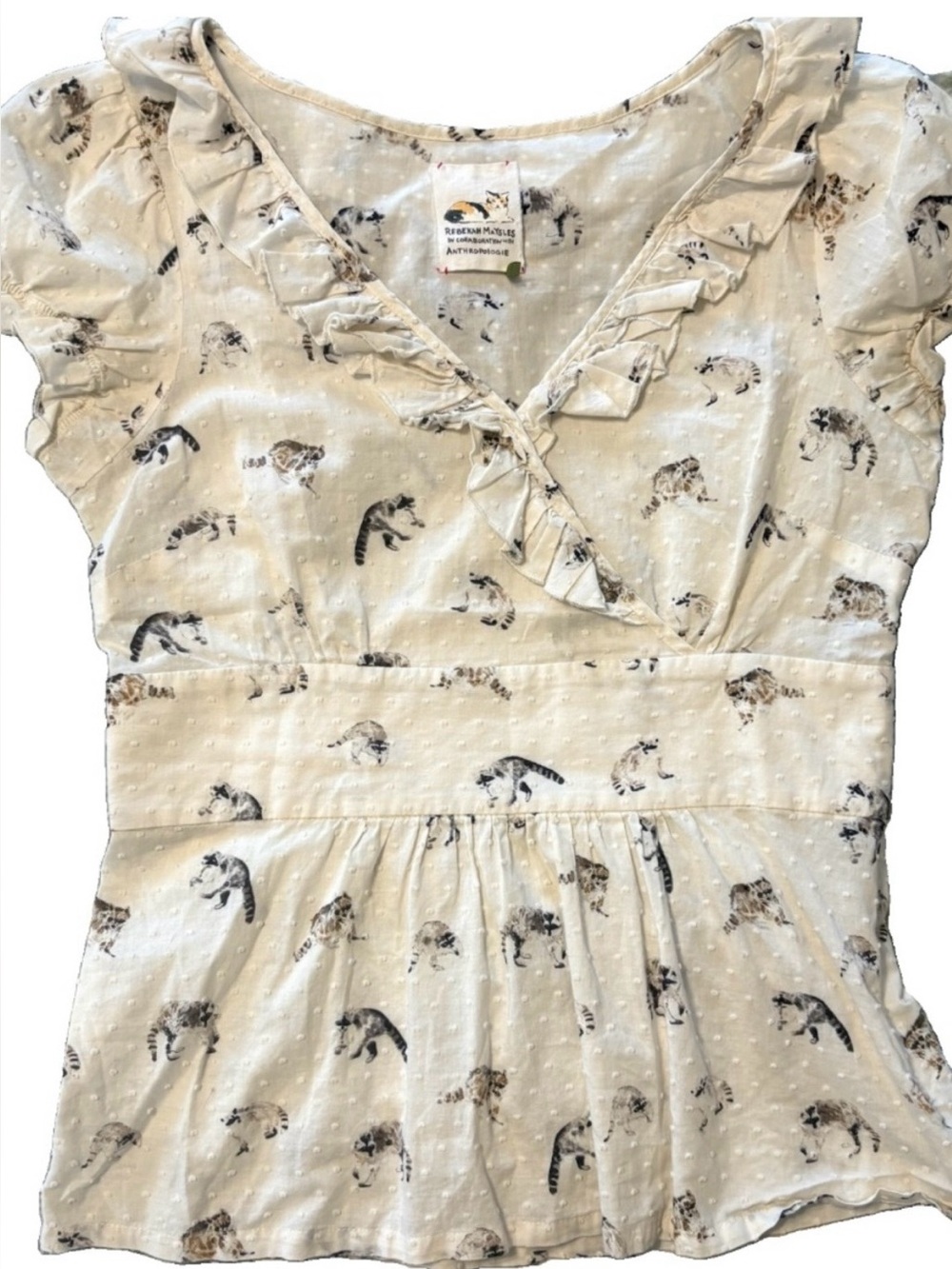 Anthropologie Rebekah Maysles Raccoon Blouse Top